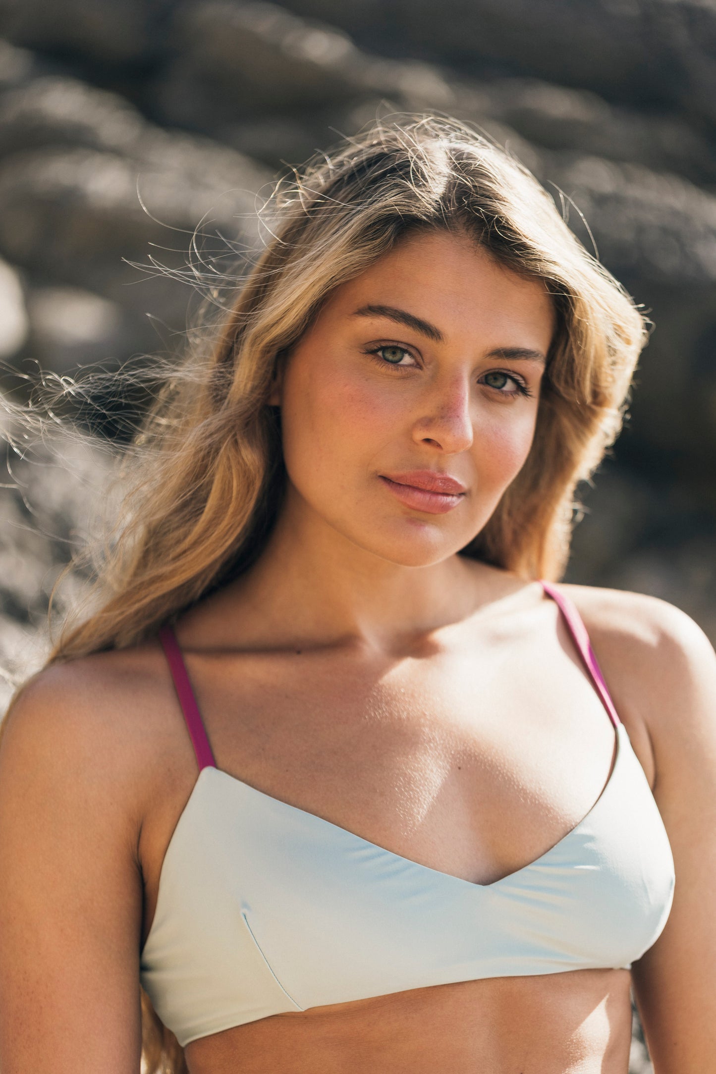 Sustainable Swimwear Top - Maya in Pale-Blue