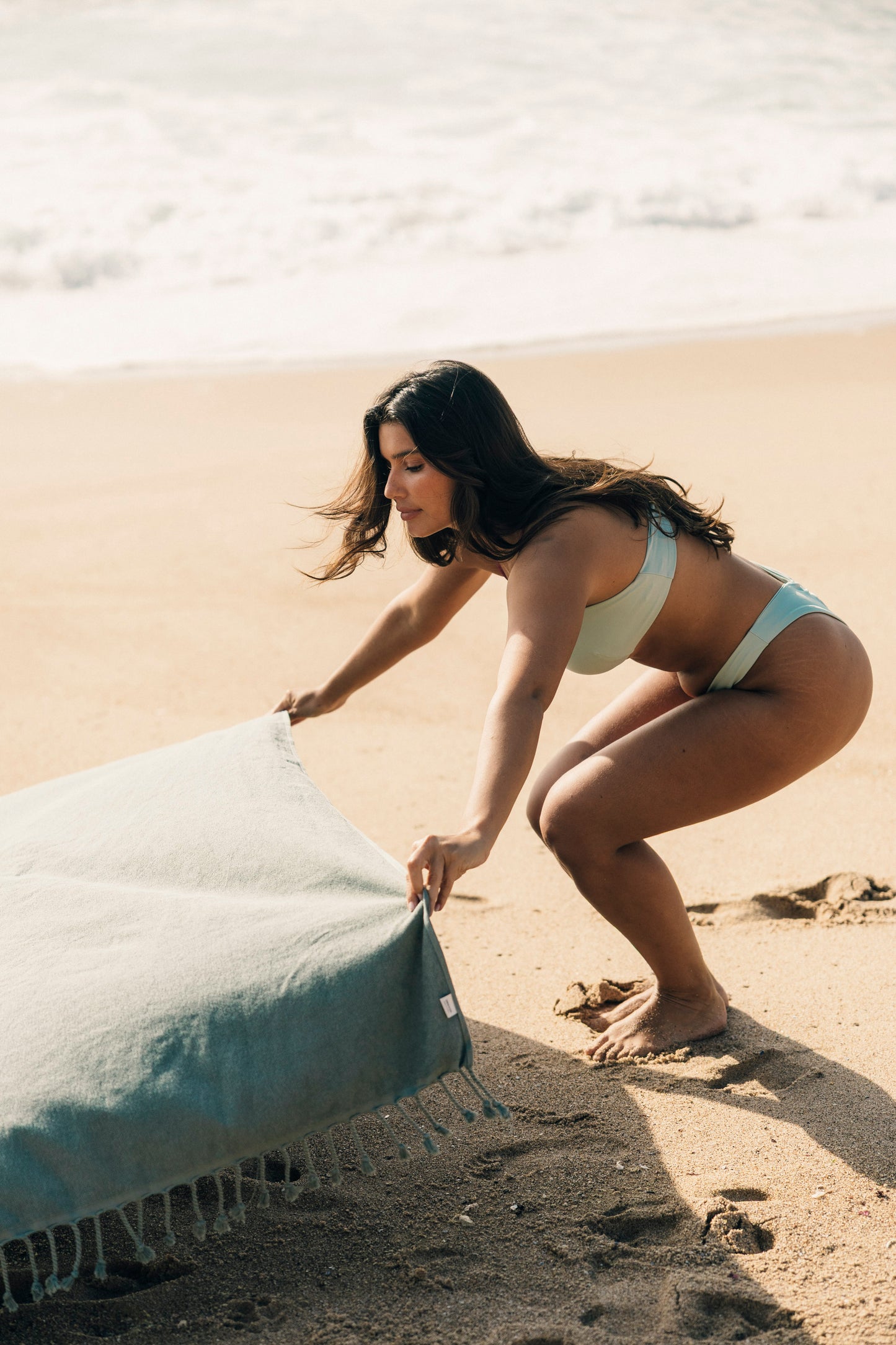 Sustainable Swimwear Top - Maya in Pale-Blue