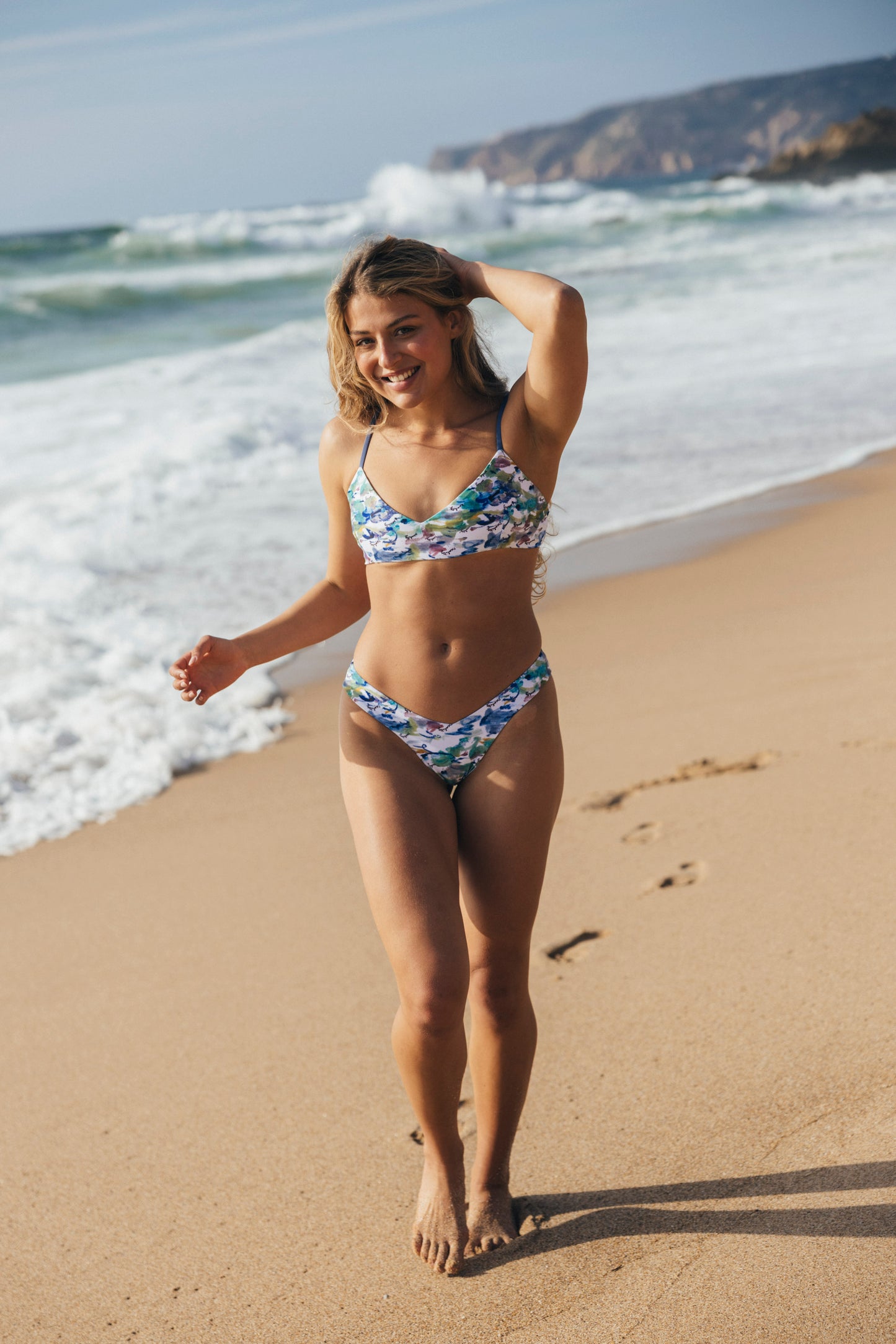 Sustainable Swimwear Bottom - Aria in Reality print