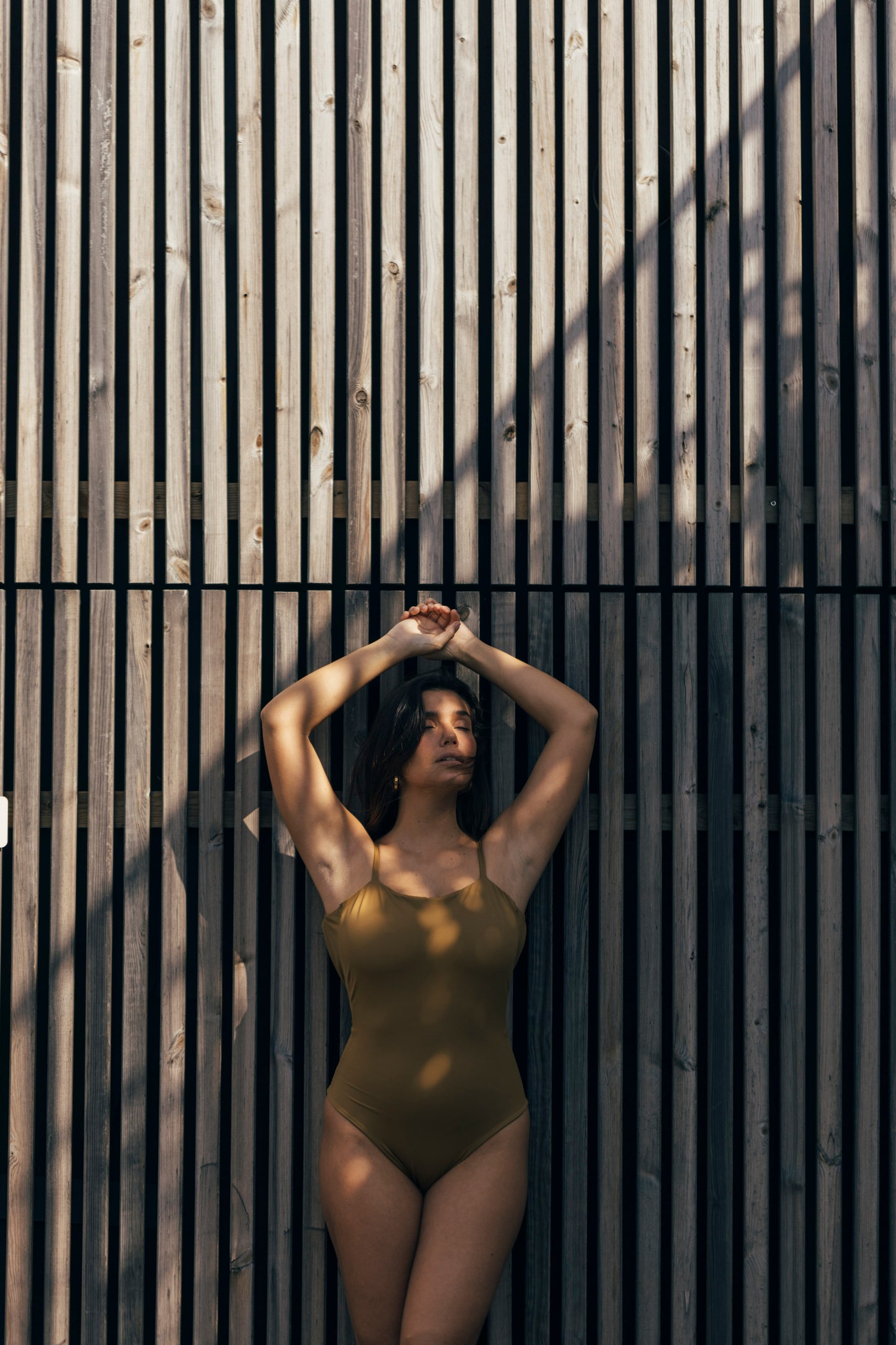 Sustainable Swimwear Swimsuit - Ella in Golden Brown
