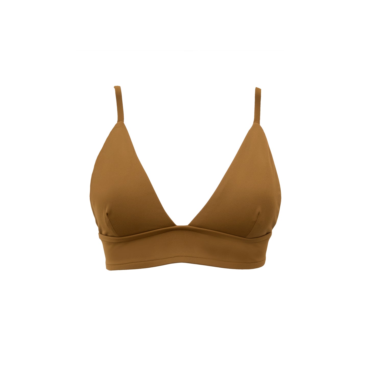 Sustainable Swimwear Top - Harper in Golden Brown