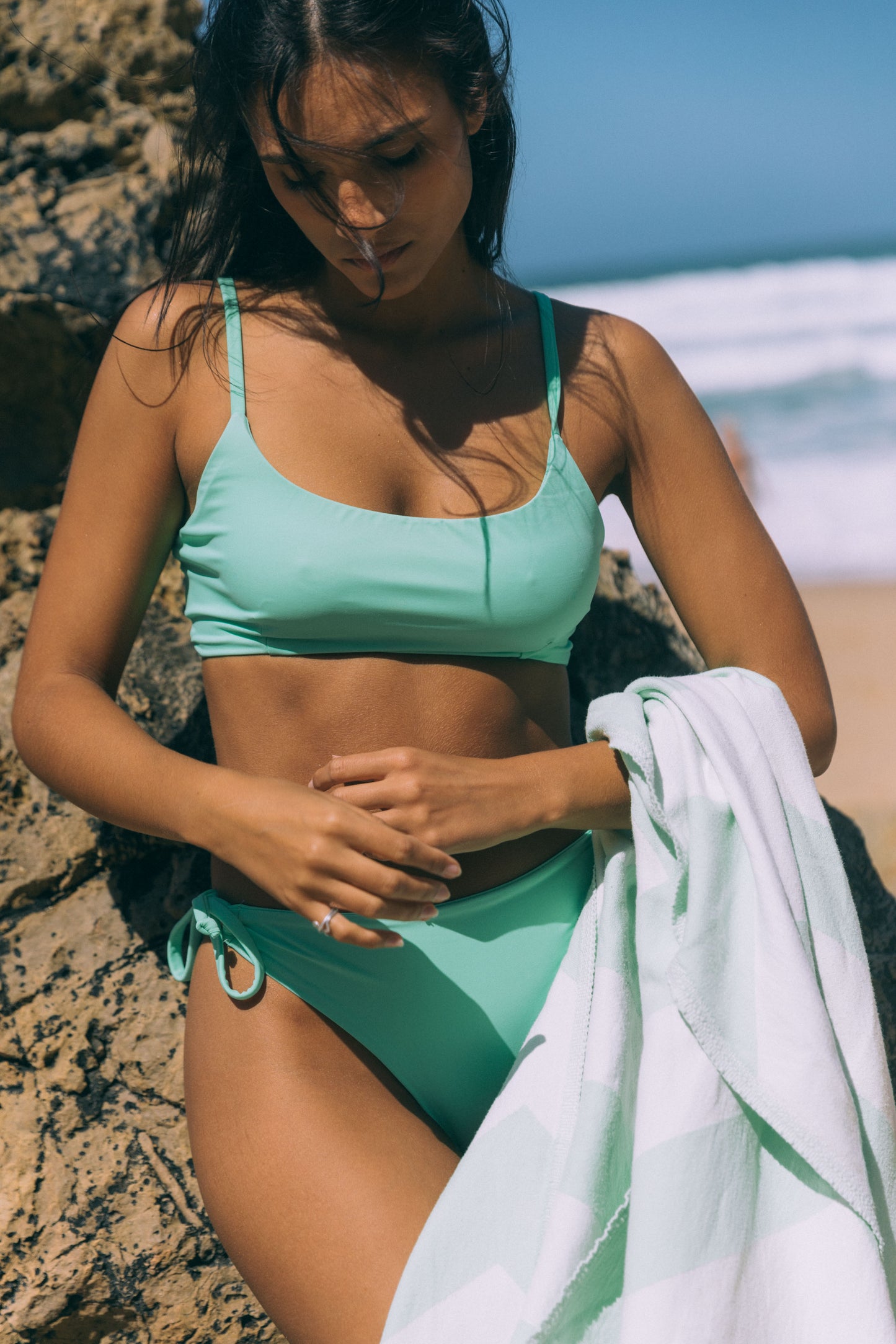 Sustainable Swimwear Top - Ivy in Green Mint