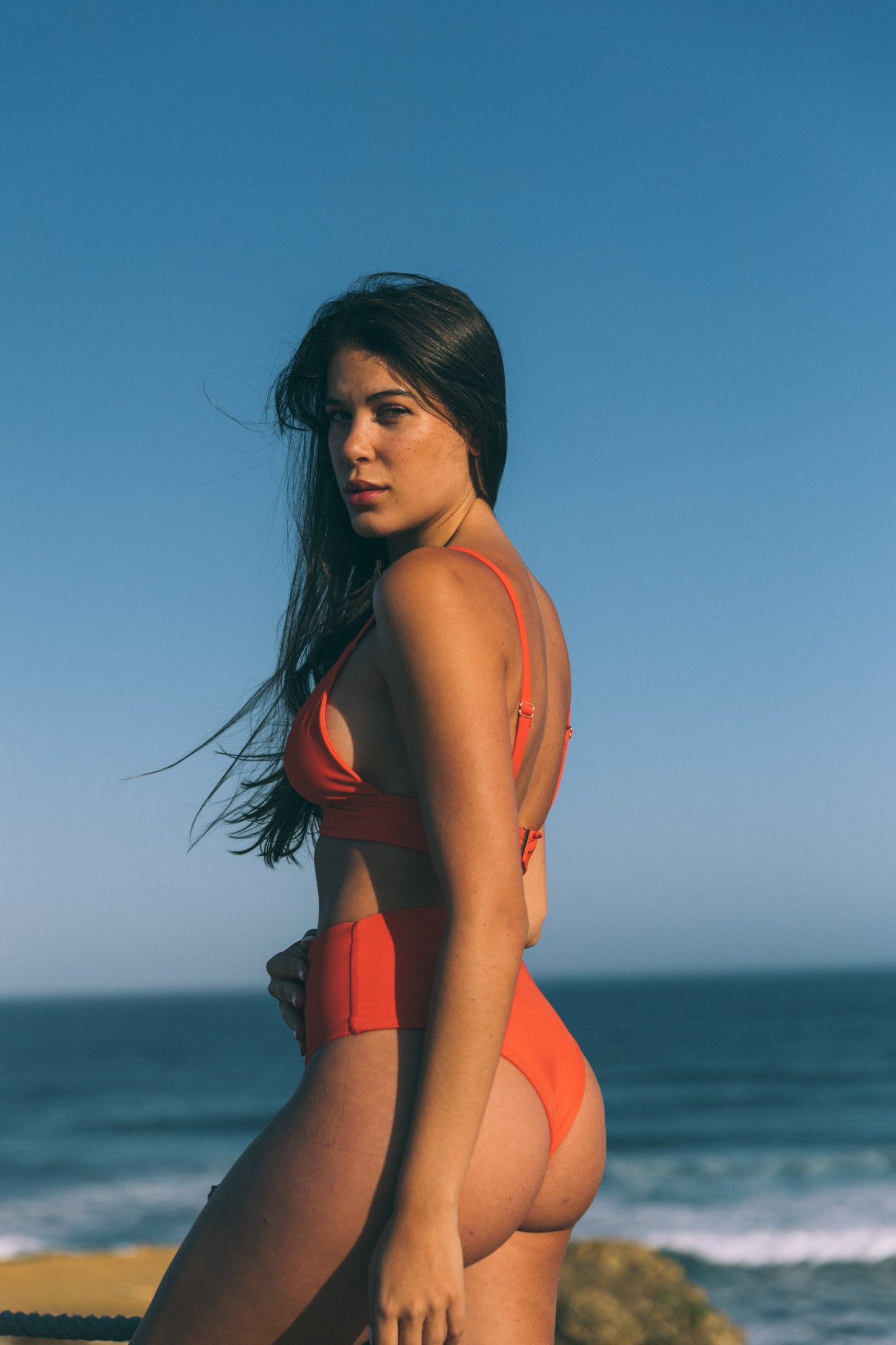 Sustainable Swimwear Bottom - Jamie in Orange Vibes