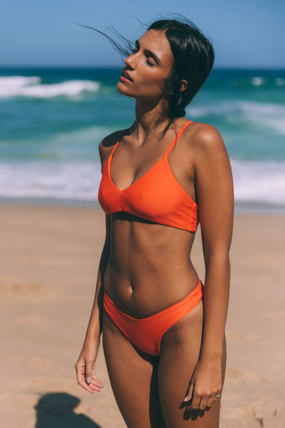 Sustainable Swimwear Top - Maya in Orange Vibes