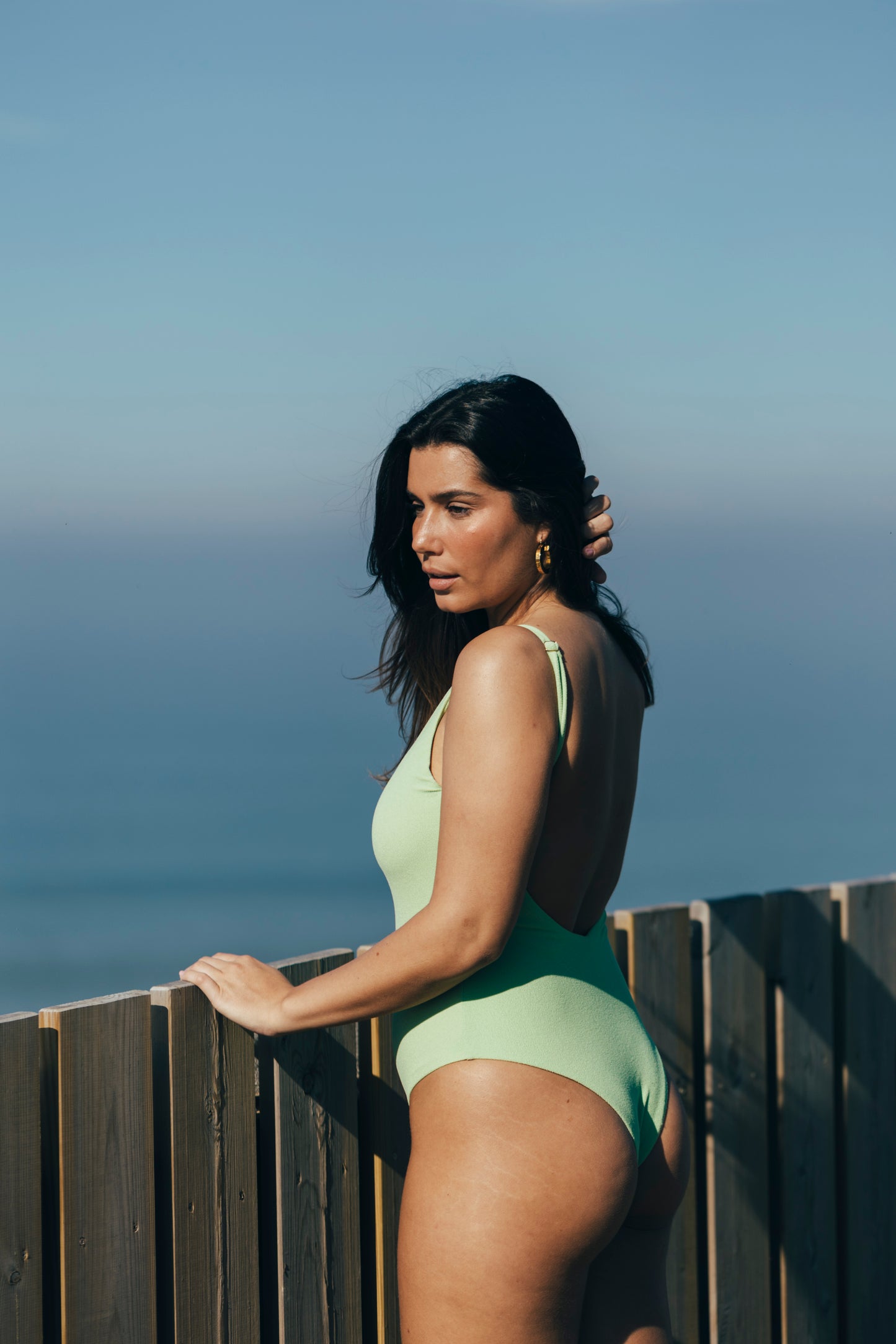 Sustainable Swimwear Swimsuit - Norah in Pistachio Green