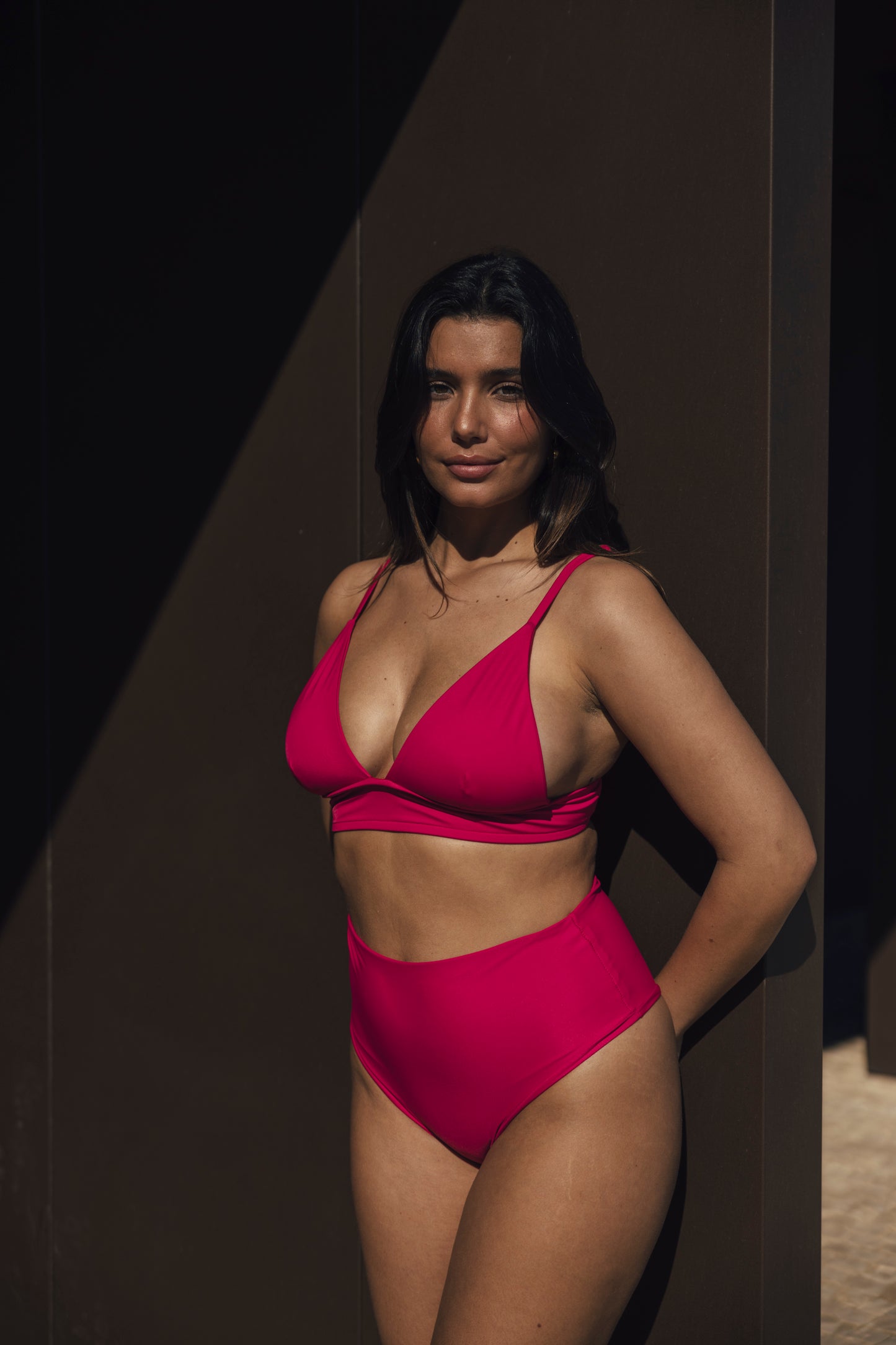 Sustainable Swimwear Top - Harper in Pink Hype