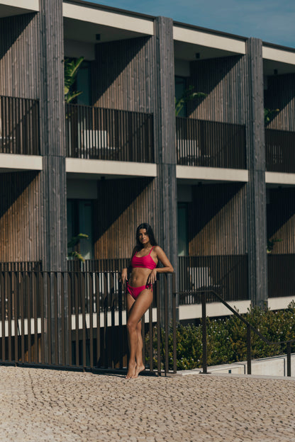 Sustainable Swimwear Top - Ivy in Pink Hype