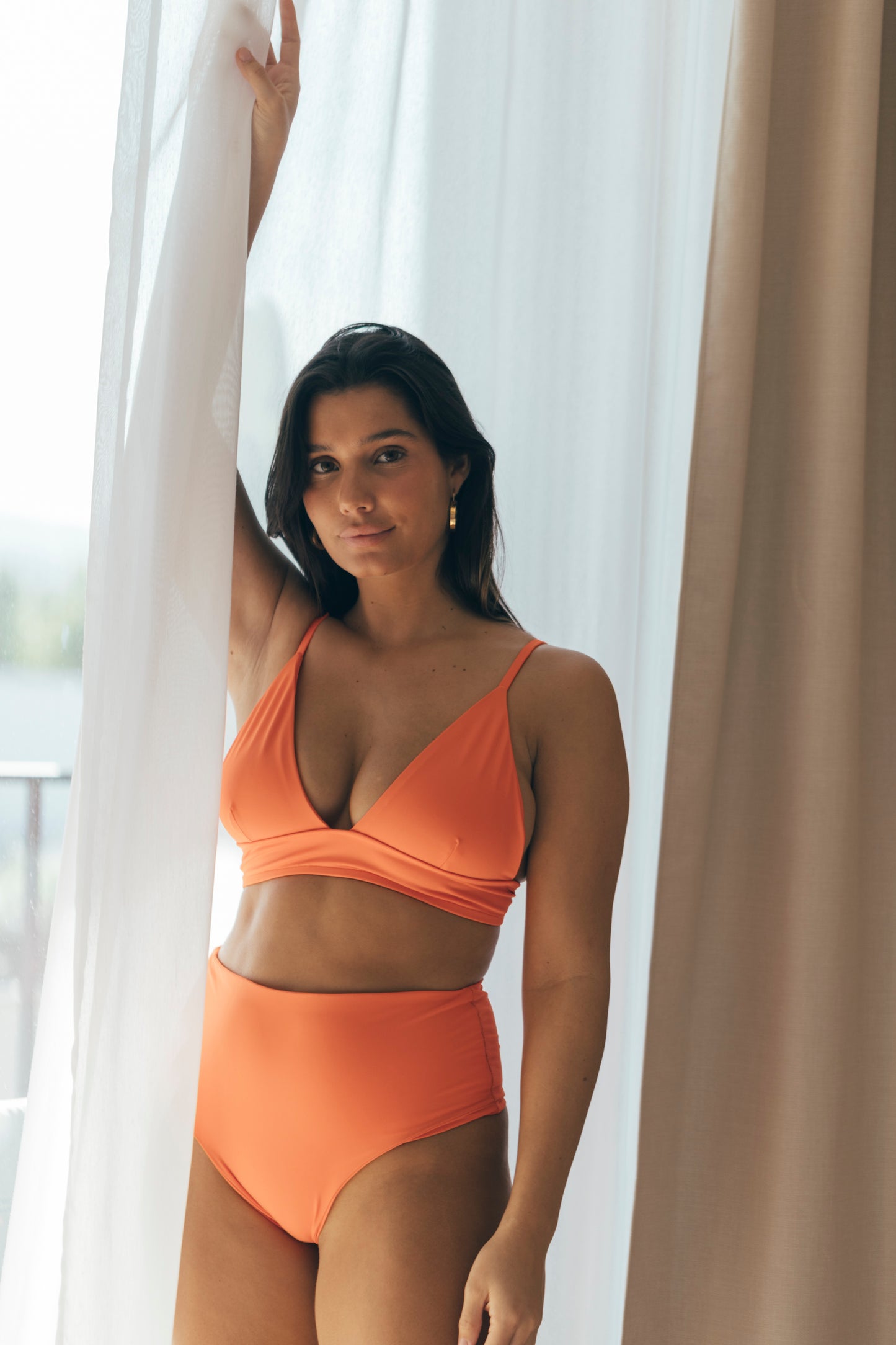 Sustainable Swimwear Bottom - Jamie in Orange Vibes