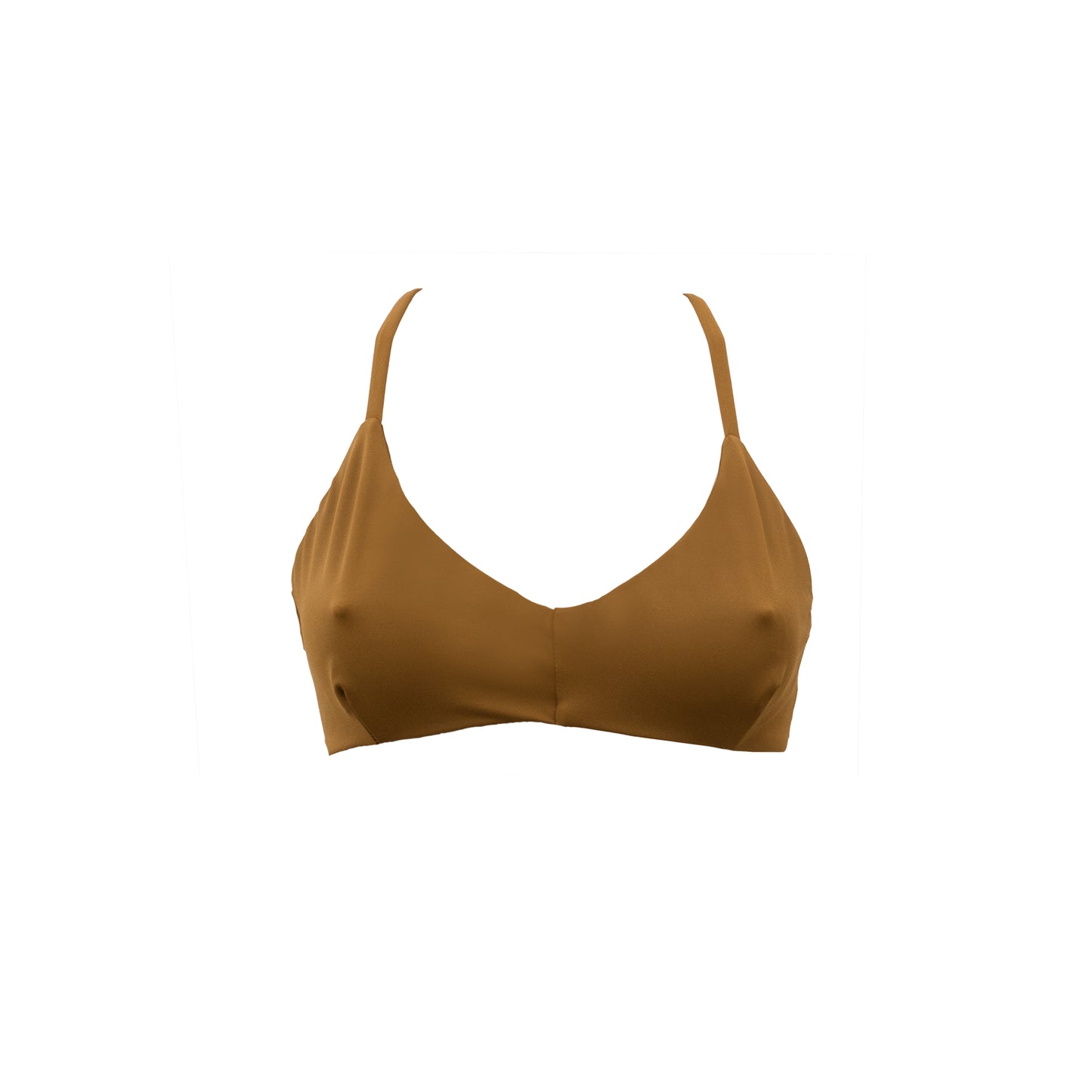 Sustainable Swimwear Top - Maya in Golden Brown
