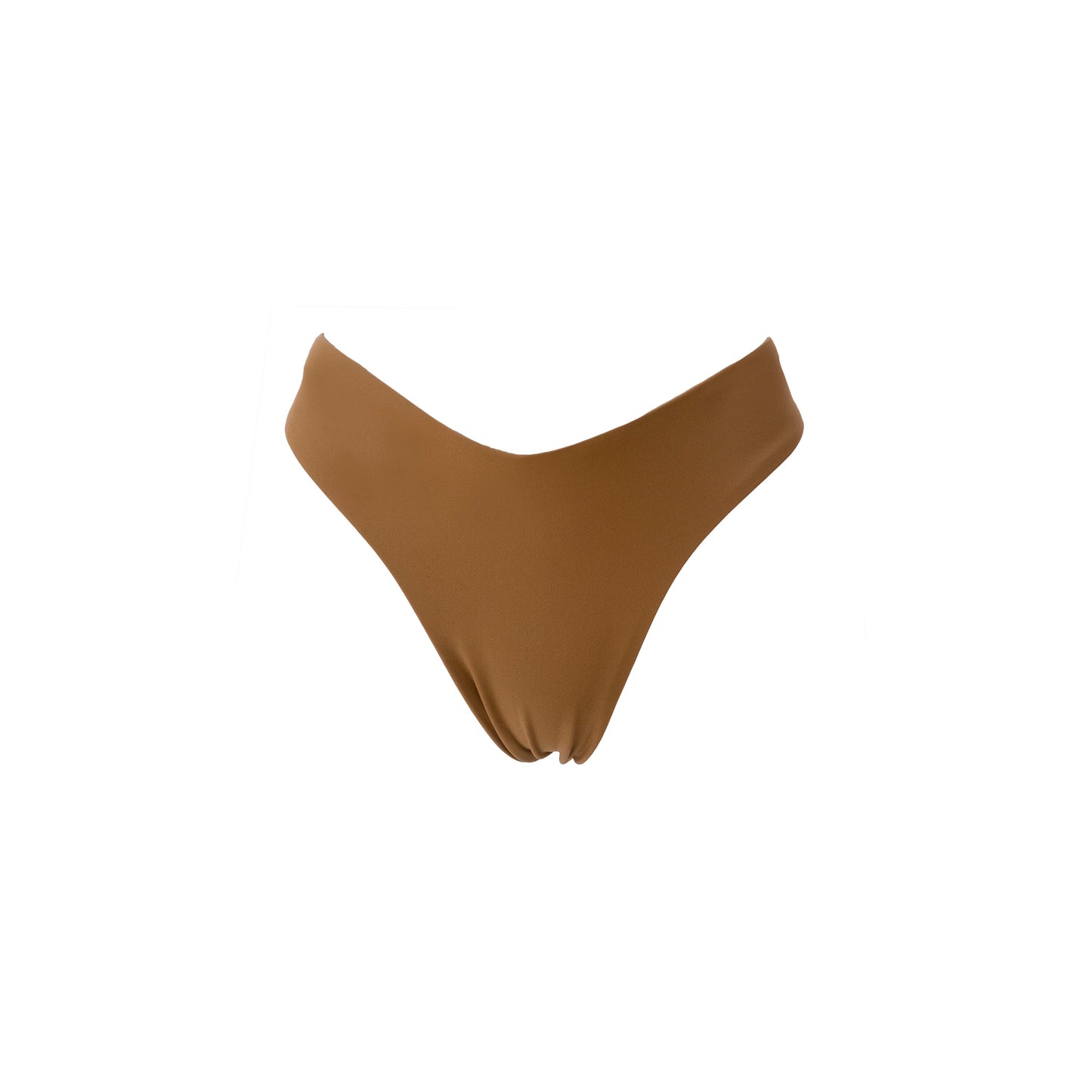 Aria Sustainable Swimwear Bottom Front in Golden Brown