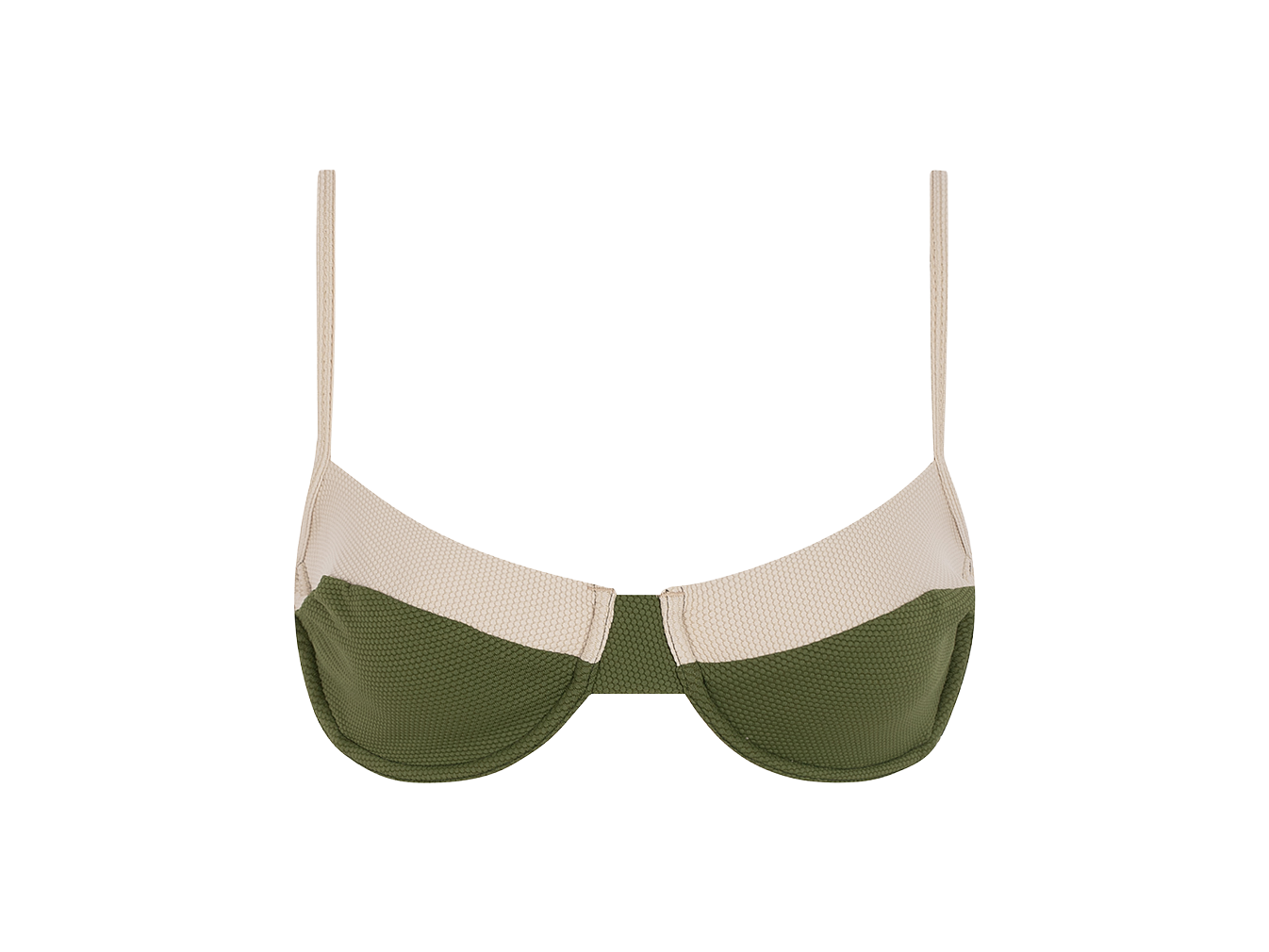 Sustainable Swimwear Top - June in Olive-Green