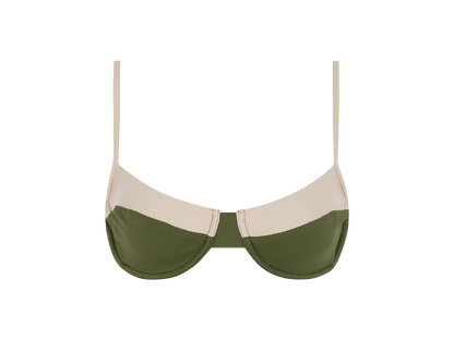 Sustainable Swimwear Top - June in Olive-Green